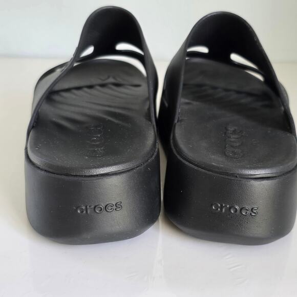 Crocs Getaway Platform H-Strap Sandal Women's 10 Black Beachy Boho Comfort Slide - Picture 5 of 9